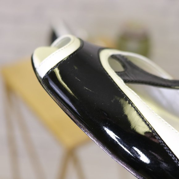 Tahari black and white patent leather heels c3 - Picture 7 of 9